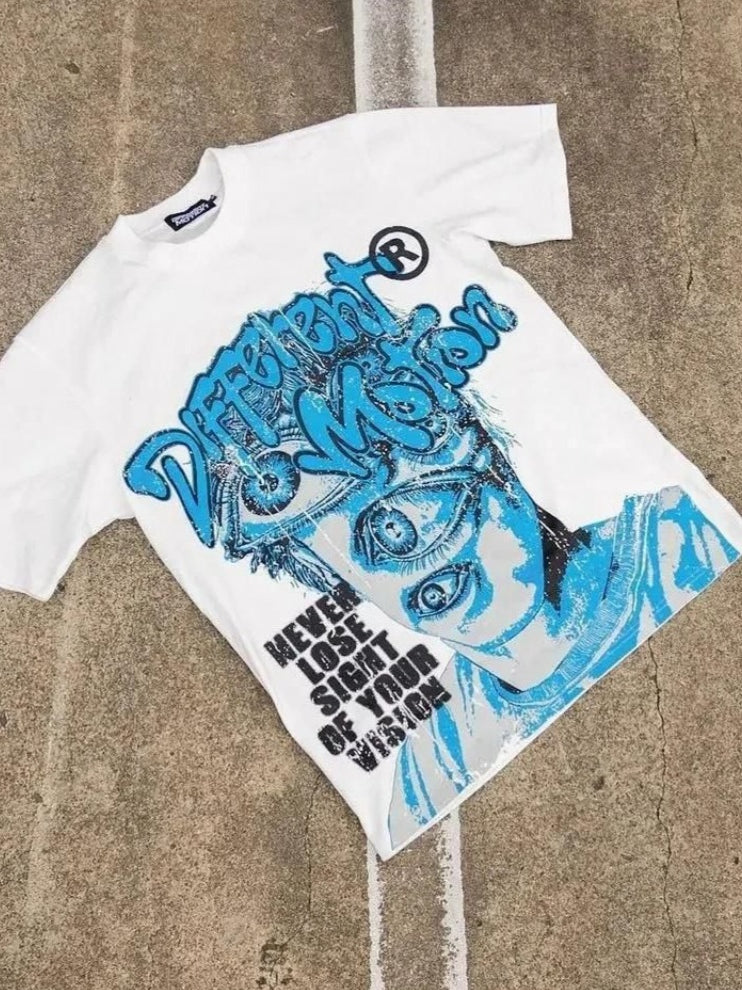 Punk Graffiti Print Short Sleeve T-shirt Main image