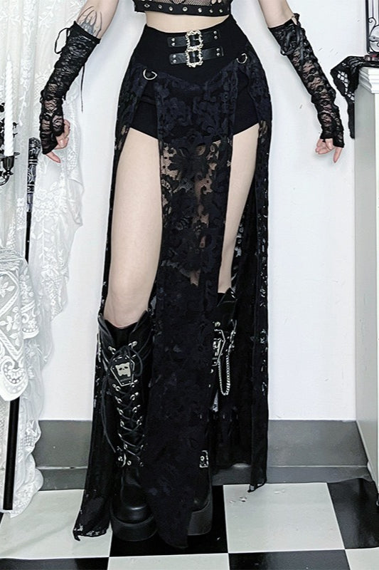 Gothic High Double Split Midi Skirt Secondary image