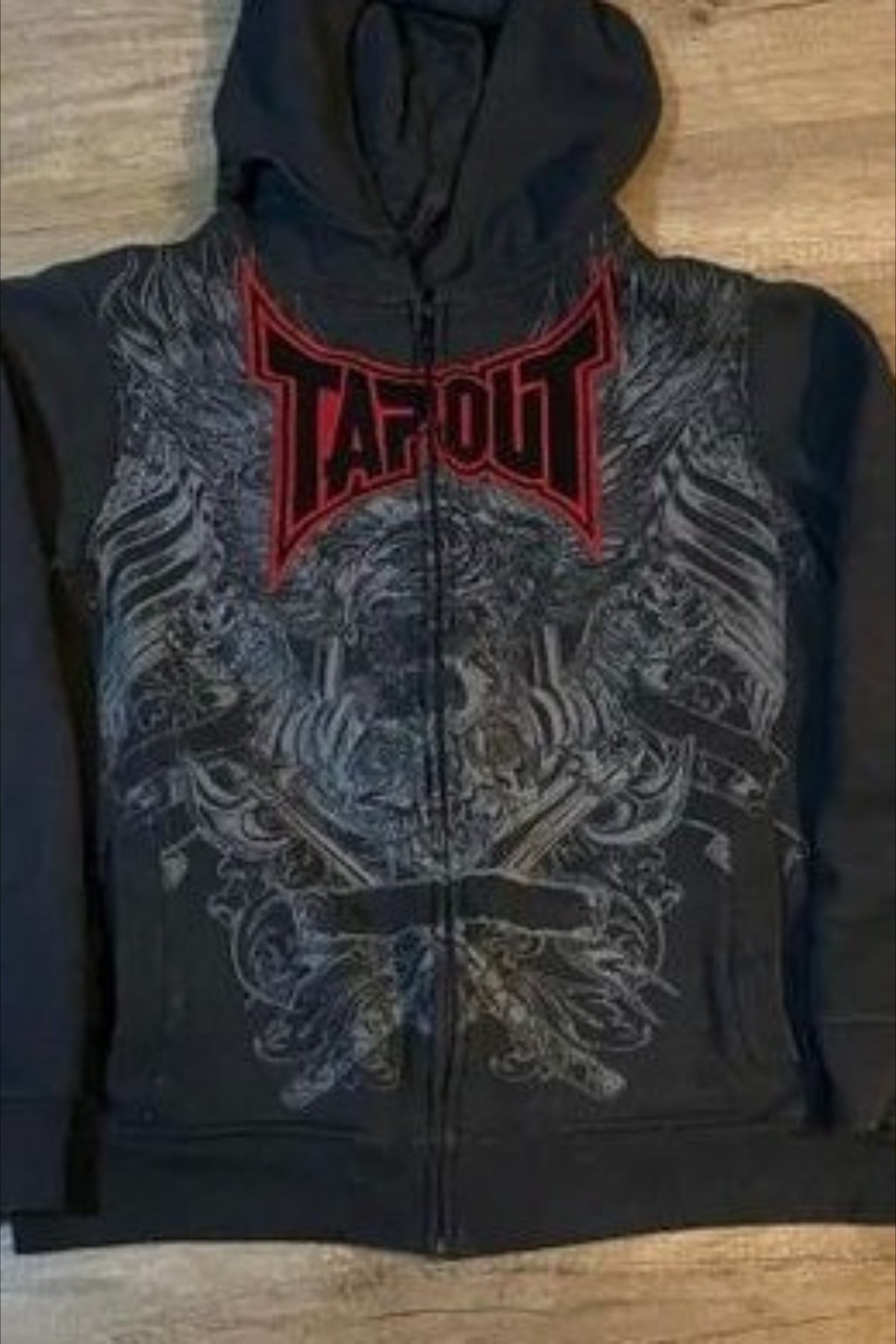 Gothic Motif Graphic Zip Hoodie Main image
