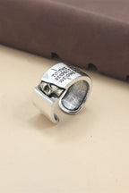Retro Distressed Color Block Letter Skull Ring
