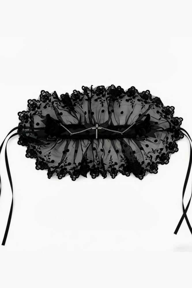 Vintage Gothic Dark Lace Angel Hair Accs