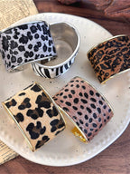 Vintage Faux Suede Animal Pattern Bracelet