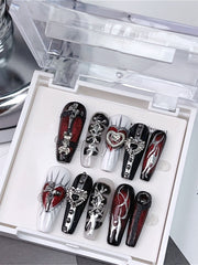 Punk Style Dark Rivet Press On Nails