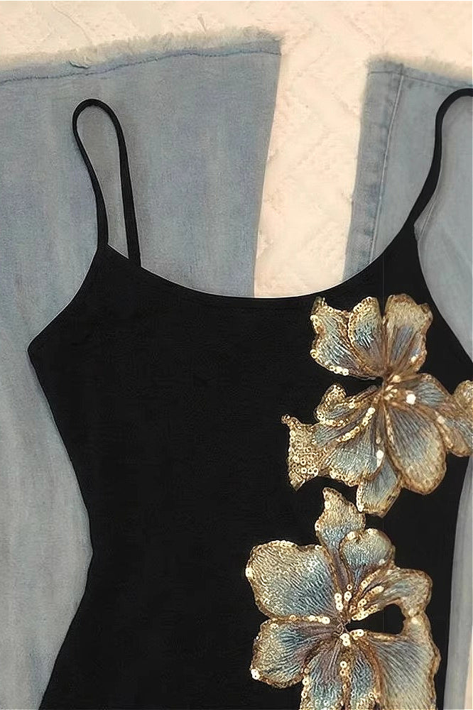 Lily Beaded Embroidery Print Cami Secondary image