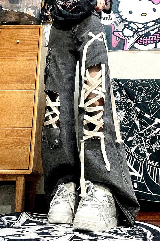 Punk Street Distressed Denim Pants Main image