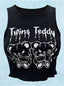 Punk Teddy Graphic Cropped Cami Top