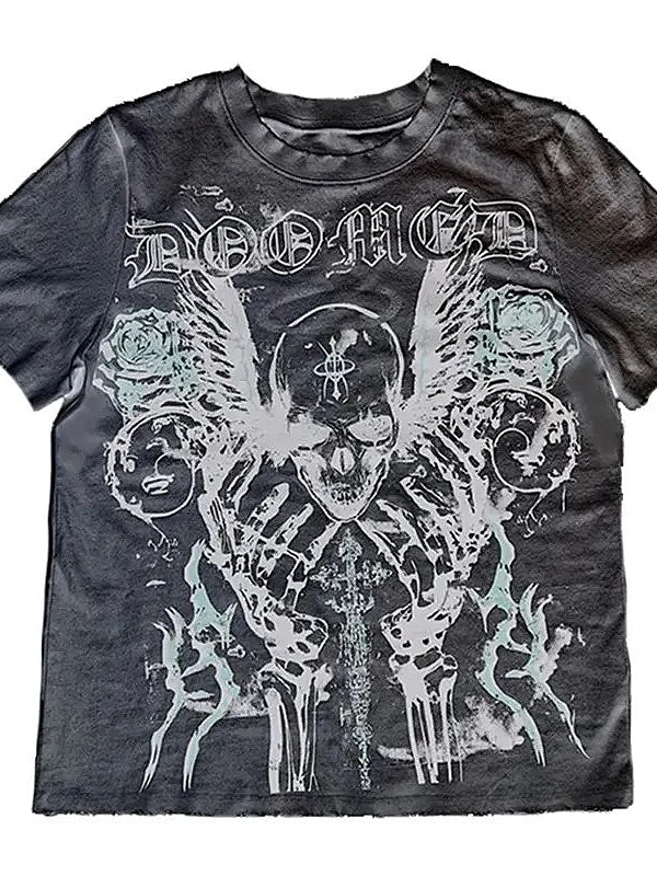 Y2K Dark Skull Graphic T-Shirt Secondary image