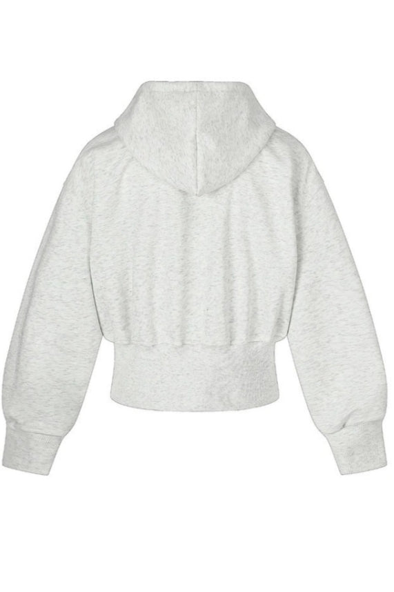 Washed Studded Cropped Zip Hoodies