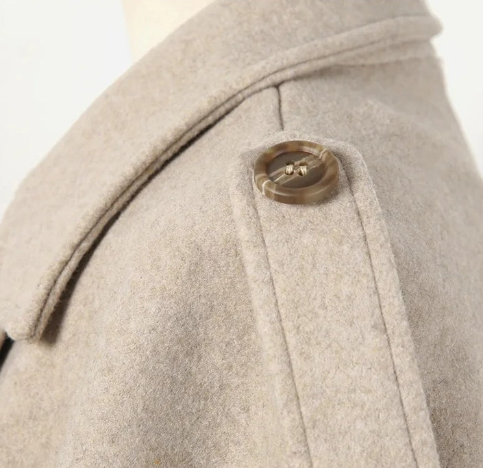 Belted Wool Shawl Cape Cloak