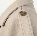Belted Wool Shawl Cape Cloak