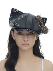 Dark Punk Kitty Ear Denim Hat