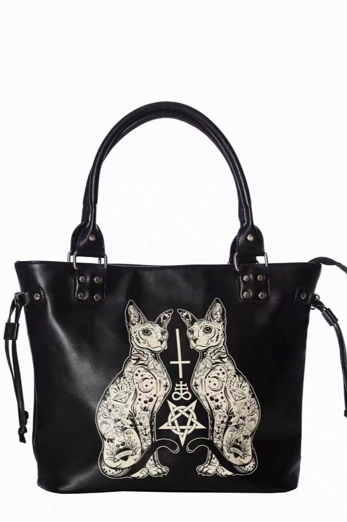 Twin Cat Graphic Tote Bags Main image