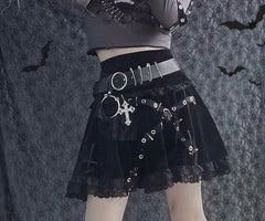 Embroidered Lace Half A-line Skirt