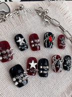 Punk Style Metal Rivet Rock Press On Nails