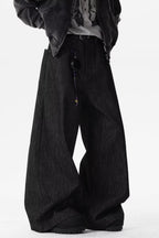 Red Dragon Motif Denim Pants