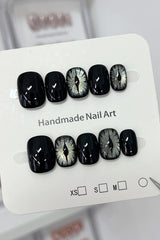 Dark Evil Eye Fake Nails