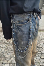 Metal Gem Pendant Waist Chain