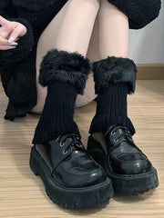 Autumn Winter Plush Knit Pile JK Calf Socks