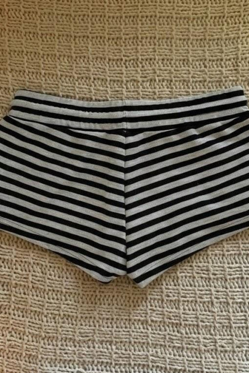 Skull Stripe Print Hot Pants