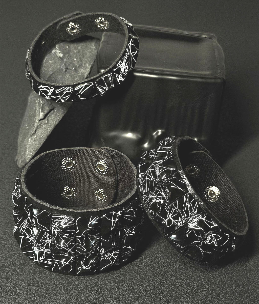 Punk Black & White Square Stud Bracelet