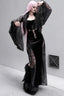 Cross Motif Lace Panel Maxi Dress