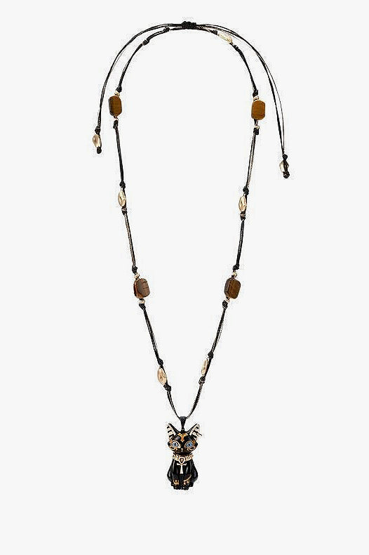 Ancient Egypt Eye Symbol Kitty Charm Necklace