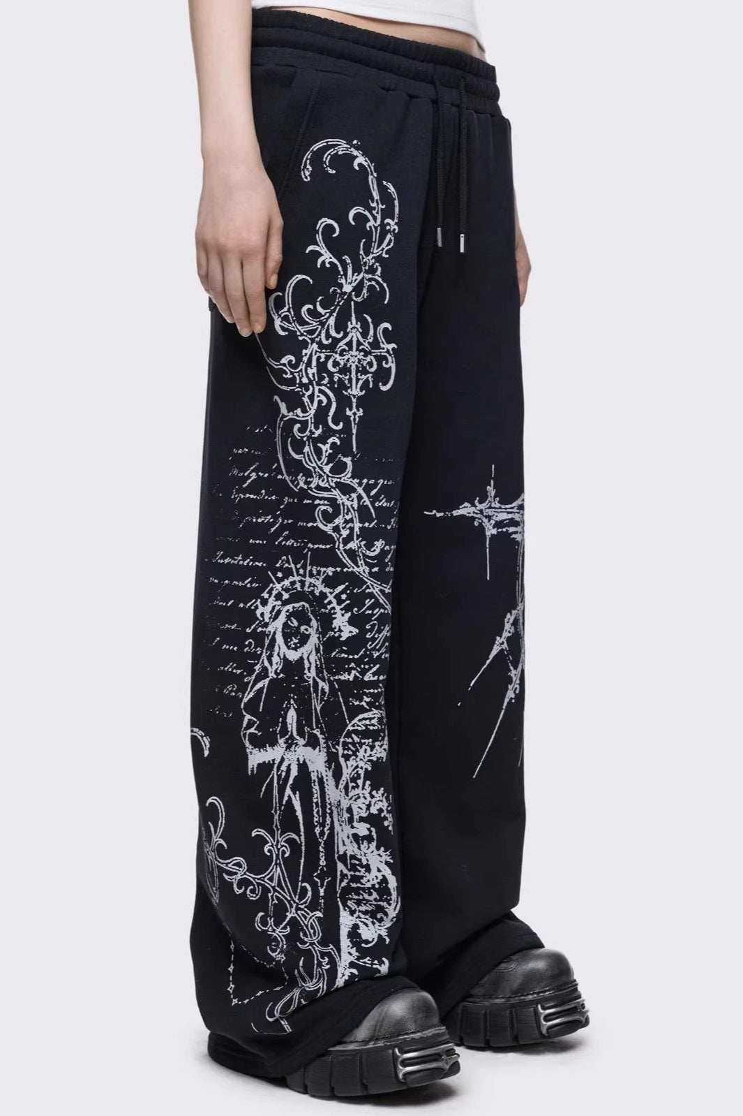 Ornate Cross Wide Leg Pants