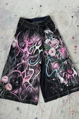 Unisex Hip Hop Vintage Denim Shorts