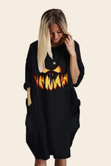 Halloween Casual Pumpkin Print Dress