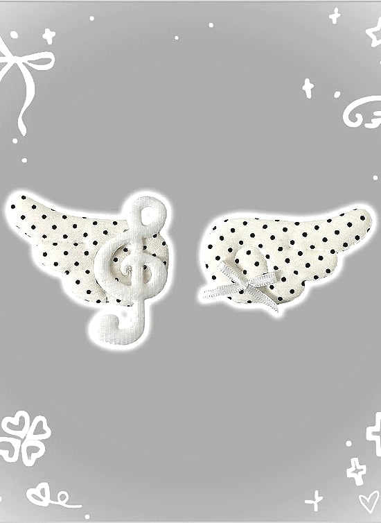 Polka Dot Musical Note Angel Wing Hair Accs
