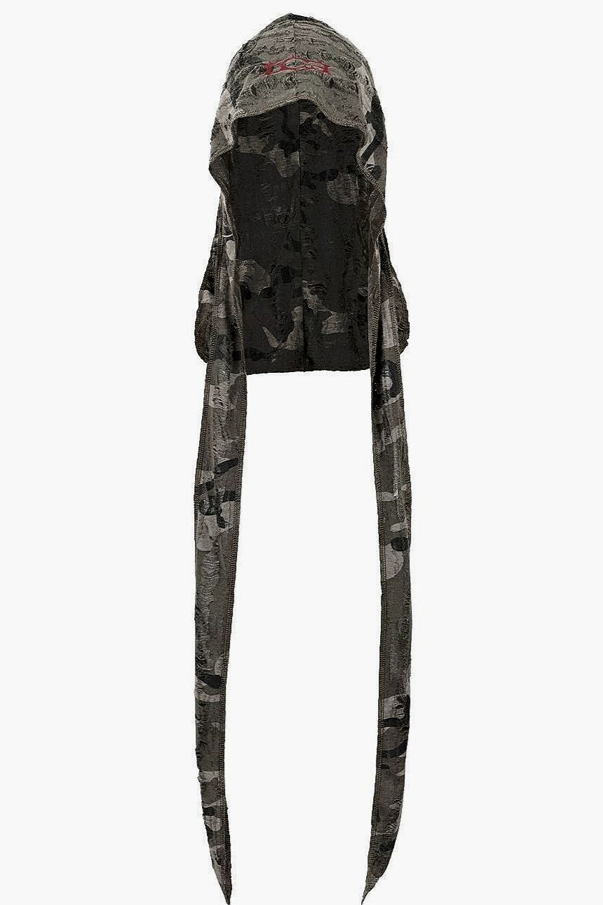 Street Destroy Camo Embroidery Long Tail Hat