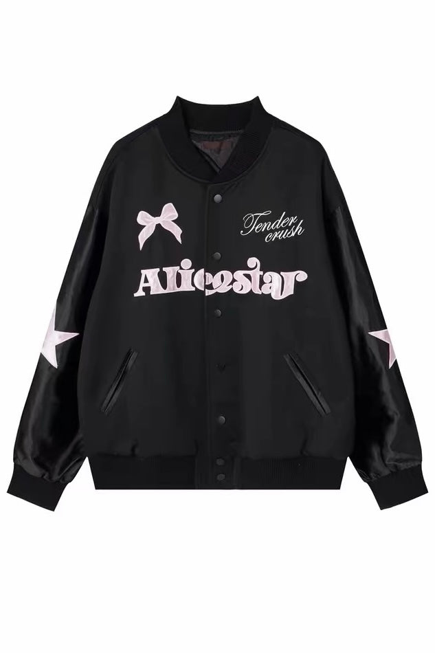 Star Bow Graphic Varsity Jackets