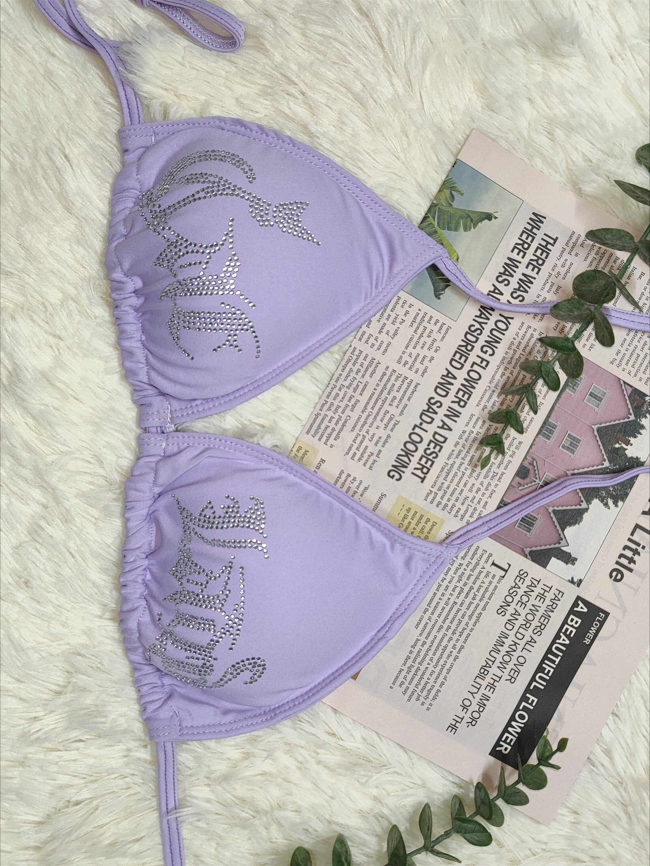 Rhinestone Y2K Cami Swimwear
