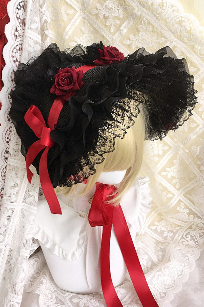 Dark Lolita Gothic Lace Hat Secondary image