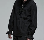 Black Gothic Embroidered Lace Blouse