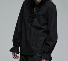 Black Gothic Embroidered Lace Blouse