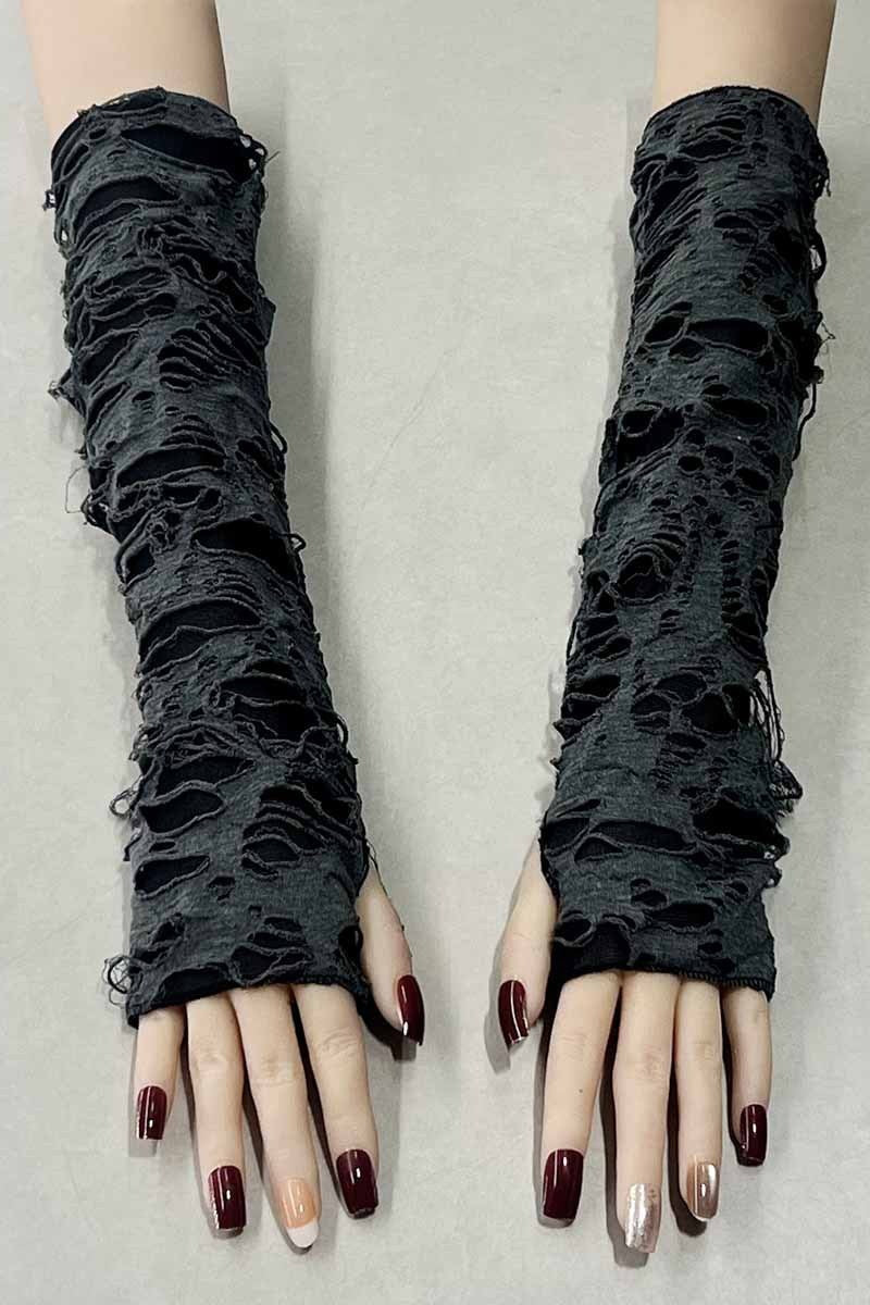 Distressed Layered Open Finger Gloves