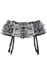 Black Lace Trim Gothic Skirt