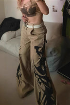 Cyber Harajuku Graphic Wide Leg Pants