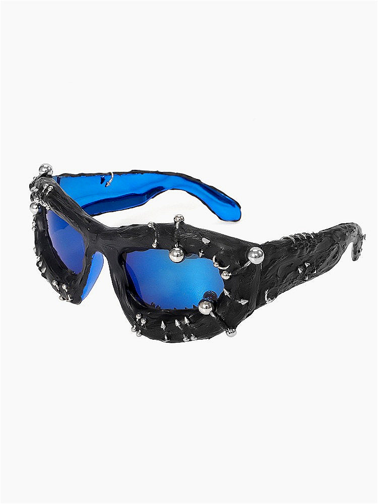 Punk Metal Studded Street Glasses Secondary image