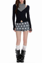 Layered High Neck Button Cardigans