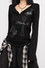 Decorative Cross Split Neck Sweatshirt
