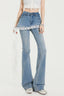 Lace Trim Layered Denim Pants