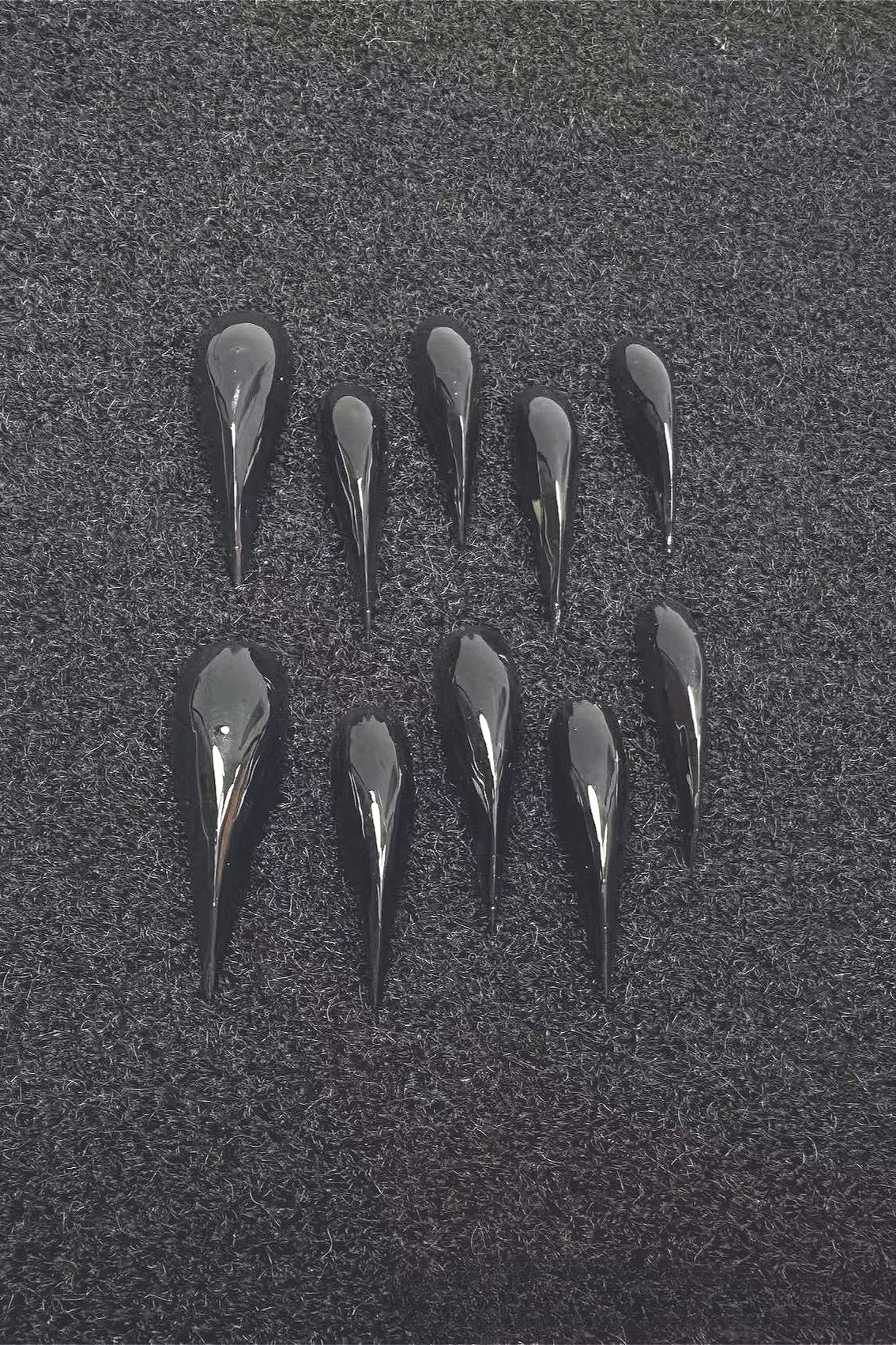 Solid Black Cat Paw Press On Nails
