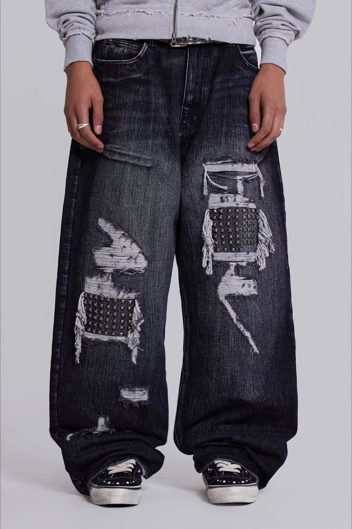 Distressed Graphic Denim Pants Main image