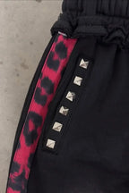 Black Pink Streetwear Wide Leg Denim Pants