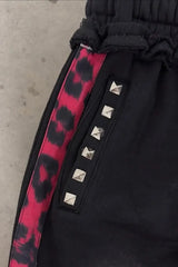 Black Pink Streetwear Wide Leg Denim Pants