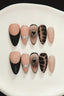 Vintage Brown Black Heart Embossed Press On Nails