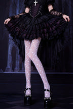 Dark Stripe Heart Gothic Socks