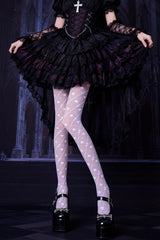 Dark Stripe Heart Gothic Socks